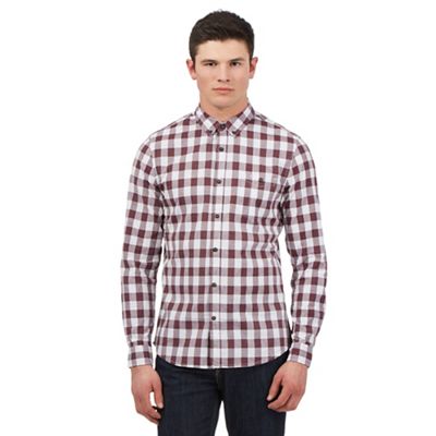 Red Herring Red marled gingham checked shirt